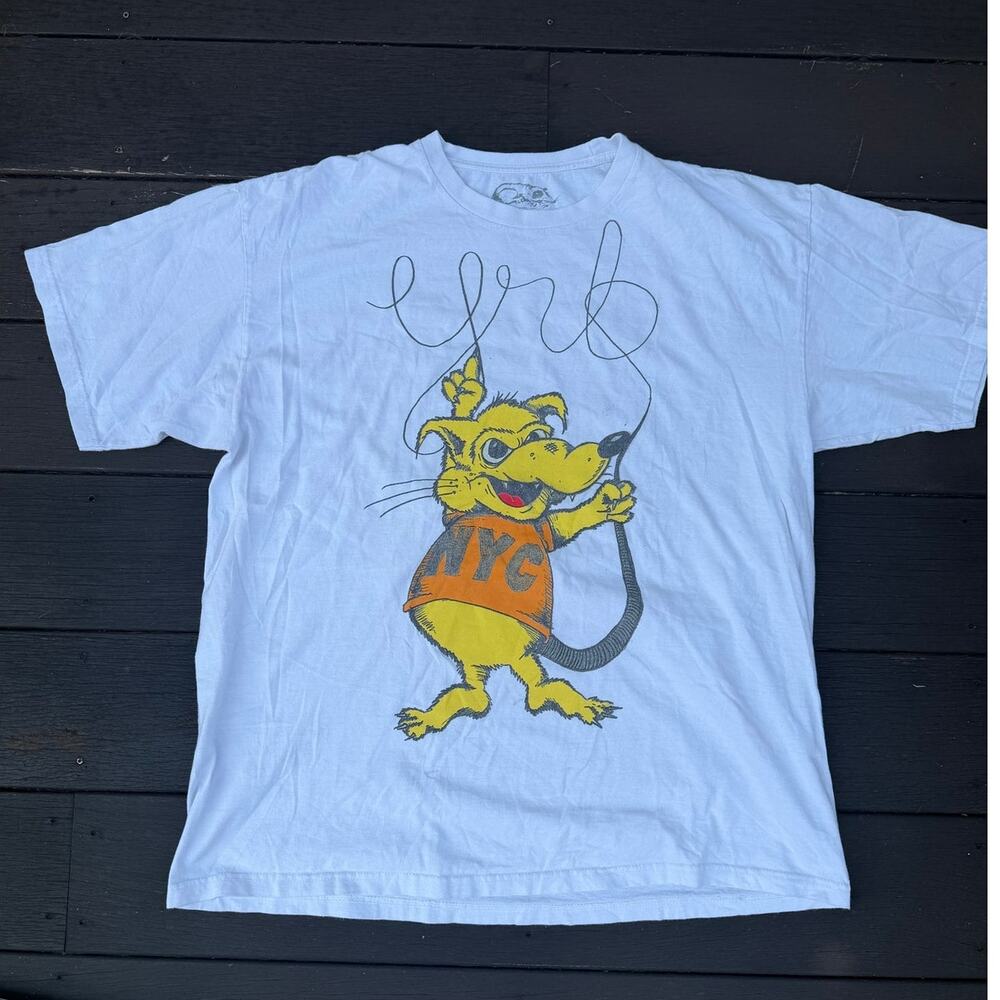 Yellow Rat Bastard NYC Mouse Graphic T Shirt XL Brandy Melville Mens Line